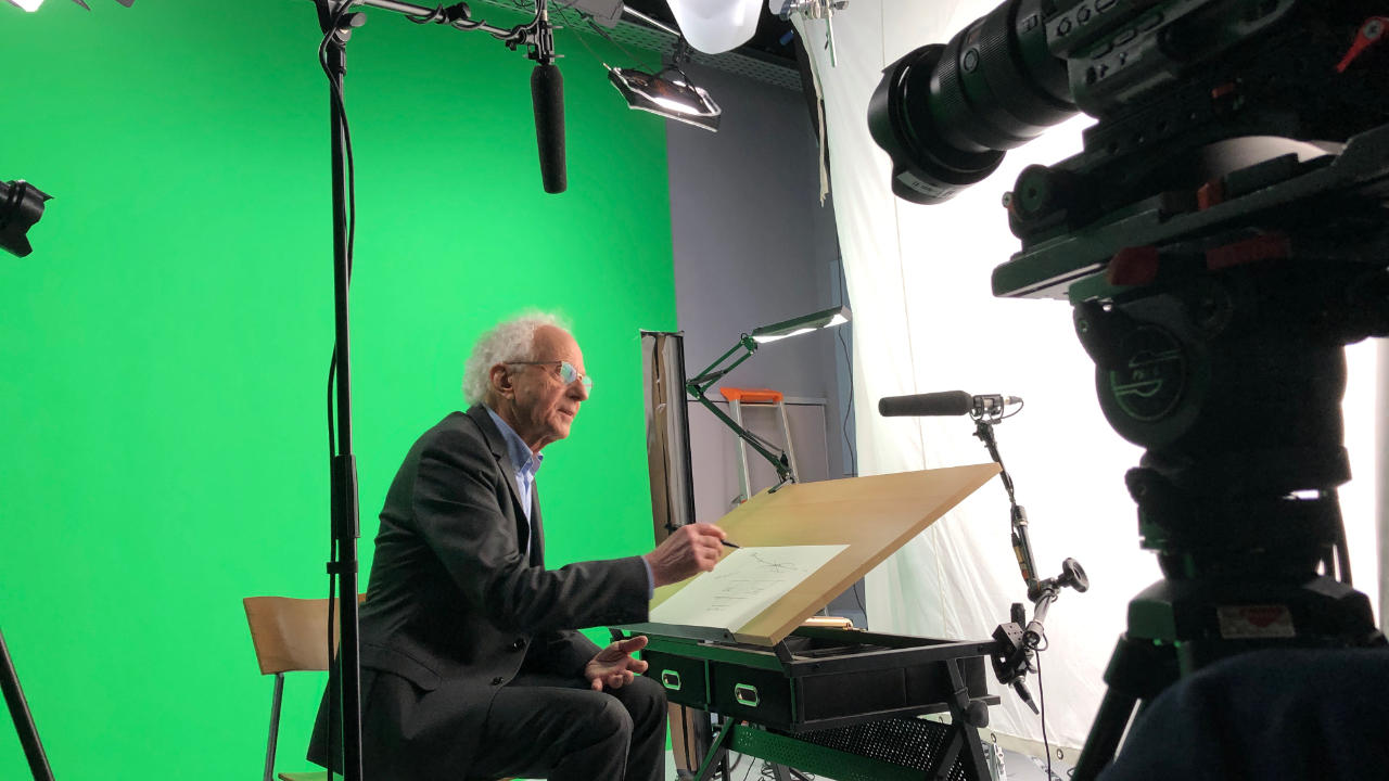 Tournage de l'interview de Jacques Combault pour le documentaire Construire